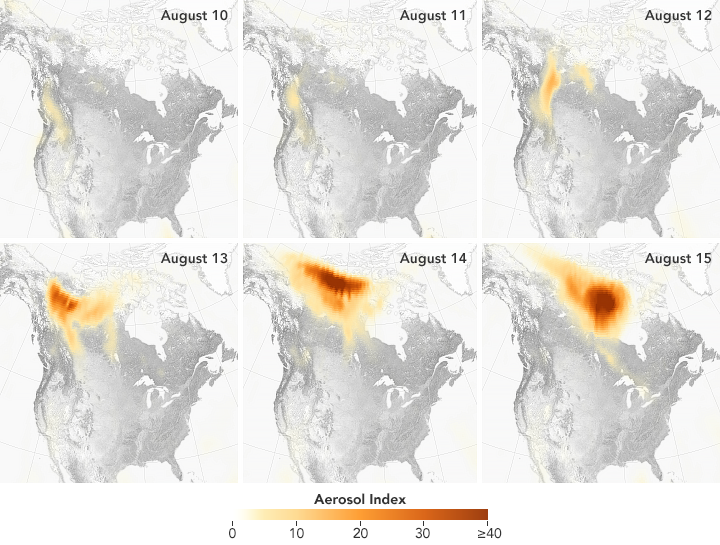 Aerosol nell'atmosfera: concentrazioni record Fonte NASA