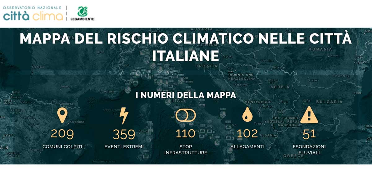 Rischio climatico: l'impatto dei cambiamenti climatici sulle città italiane nel report di Legambiente